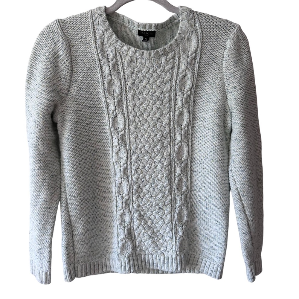 Talbots Ribbed Knit Crewneck Long Sleeve Pullover Sweater. Size Medium Petite